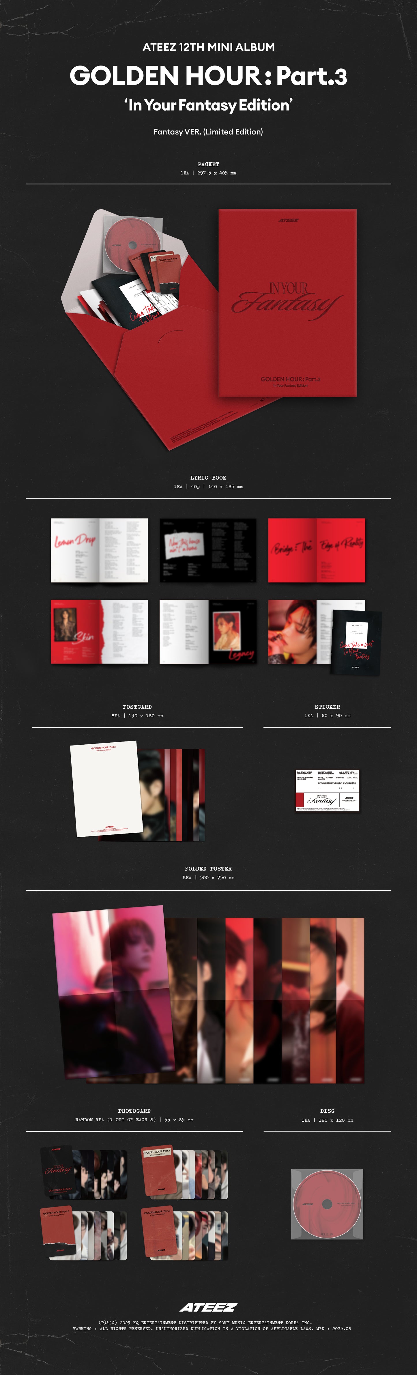 ATEEZ - 12th mini album [GOLDEN HOUR : Part.3 ‘In Your Fantasy Edition’ (Limited)]