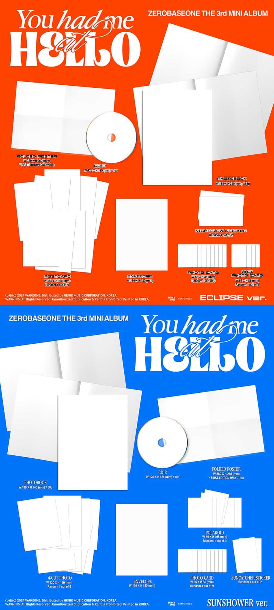 🎁(soundwave) ZEROBASEONE - 3RD MINI ALBUM [You had me at HELLO] (Random Ver.)